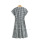 Women New Black White Plaid Lace-up Dress